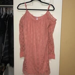 Coral off shoulder dress